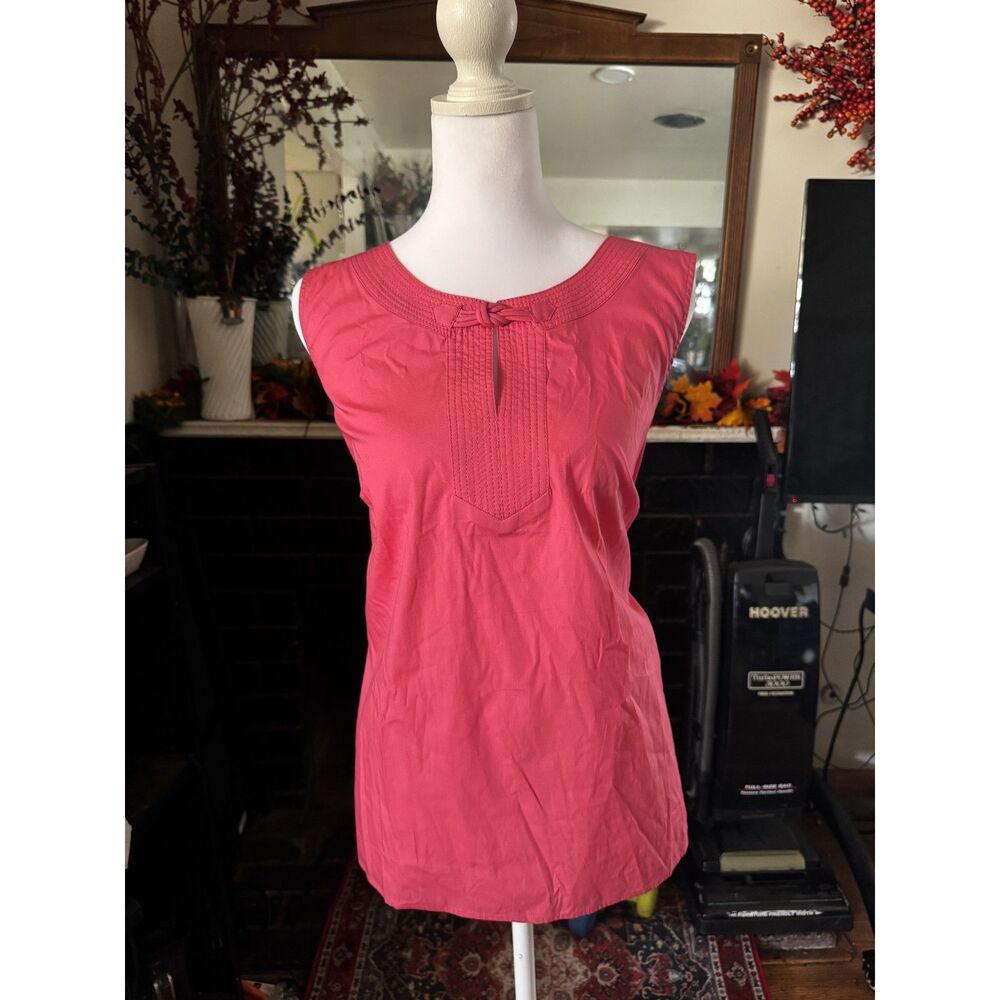 Talbots Petites Womens 16P Pink Sleeveless Top Stretch Cotton NWT
